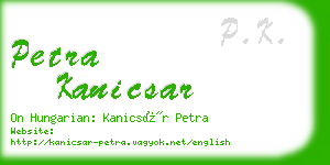 petra kanicsar business card